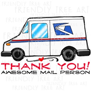 Merci Awesome Mail Person png, PNG Files For Sublimation, Postal Truck, Mail Carrier, Mail, Post Office, Mailman, Postal Worker