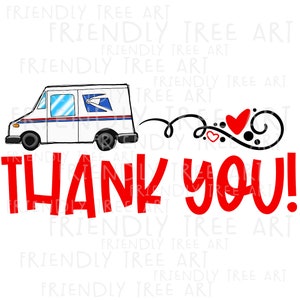 Merci Mail Truck png, PNG Fichiers pour sublimation, camion postal, facteur, courrier, bureau de poste, facteur, travailleur postal, dessiné à la main png