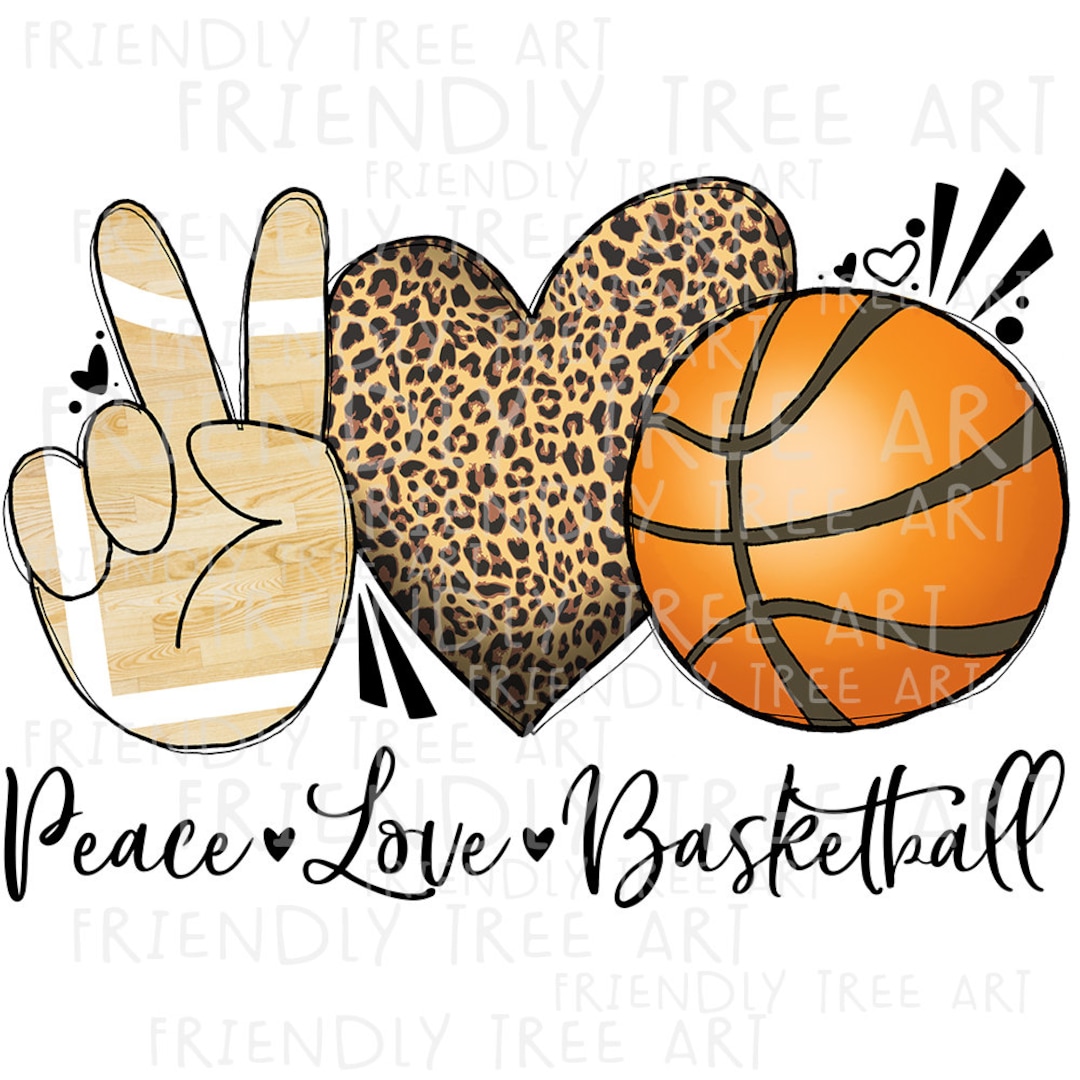 Peace Love Basketball, PNG Files for Sublimation Printing, Basketball