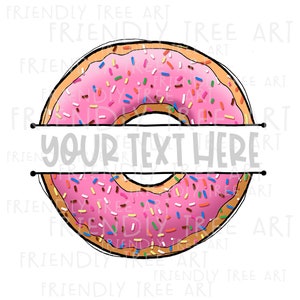 Personalizable Pink Donut PNG, PNG Files For Sublimation, Donut Png, Donut Clipart, Donut Sublimation, Hand Drawn Png, Friendly Tree Art