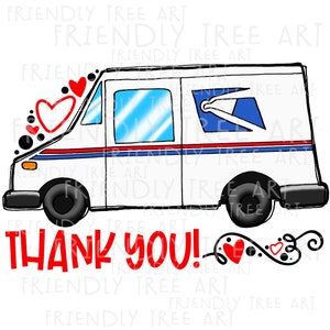 Mail Truck Merci Png, PNG Fichiers pour sublimation, Camion postal, Facteur, Courrier, Bureau de poste, Facteur, Postier, Travailleur postal, Dessiné à la main png