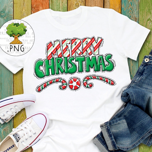 Candy Cane Merry Christmas Png, Candy Cane Clipart, PNG Files For Sublimation, Christmas PNG, Merry Christmas PNG, Hand Drawn Png