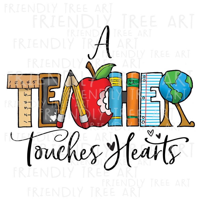 A Teacher Touches Hearts Png PNG Files for Sublimation - Etsy