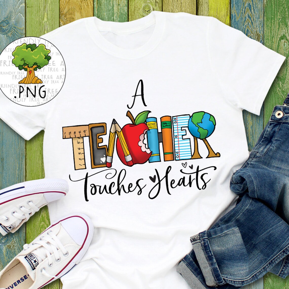 A Teacher Touches Hearts Png PNG Files for Sublimation - Etsy