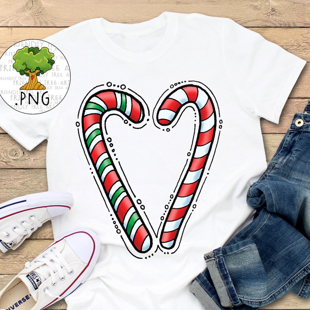 Candy Cane Heart Png Candy Cane Clipart PNG Files for Etsy