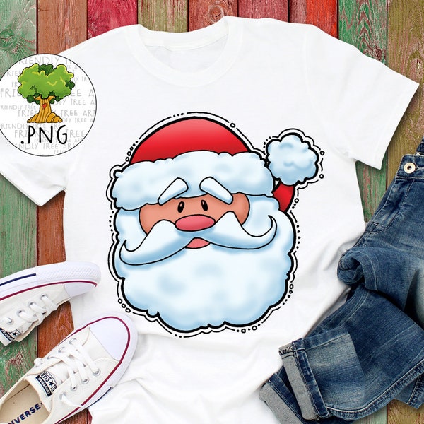 Santa Claus Png, Santa Sublimation Png Design, Santa Clipart, Santa PNG, Whimsical Santa Claus, Hand Drawn Png, Christmas Png, Santa Head