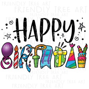 Joyeux Anniversaire Fichiers Png Danniversaire Pour Etsy Canada