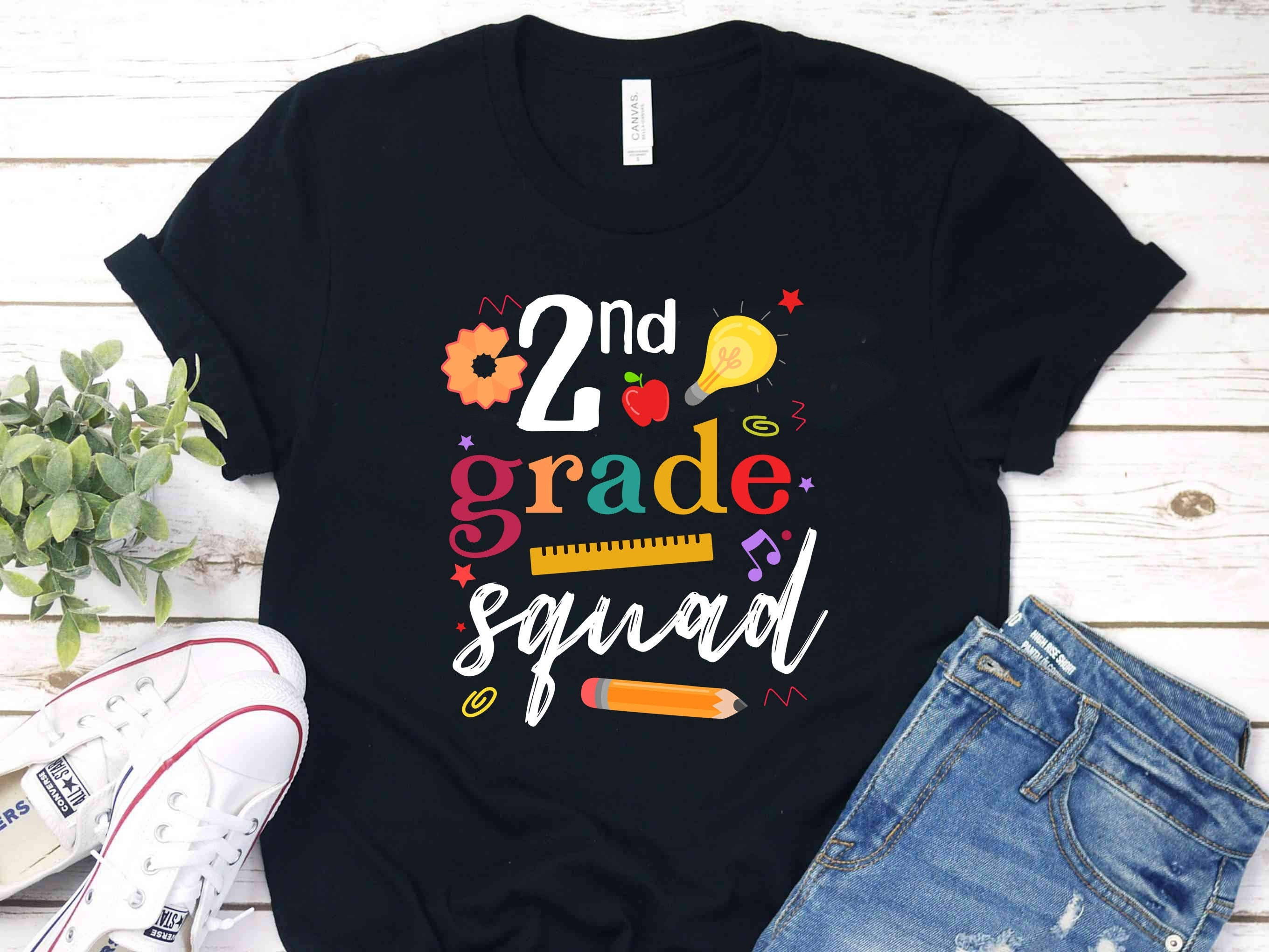Second Grade Squad Shirt 2nd Grade Shirt Teacher Shirt Etsy