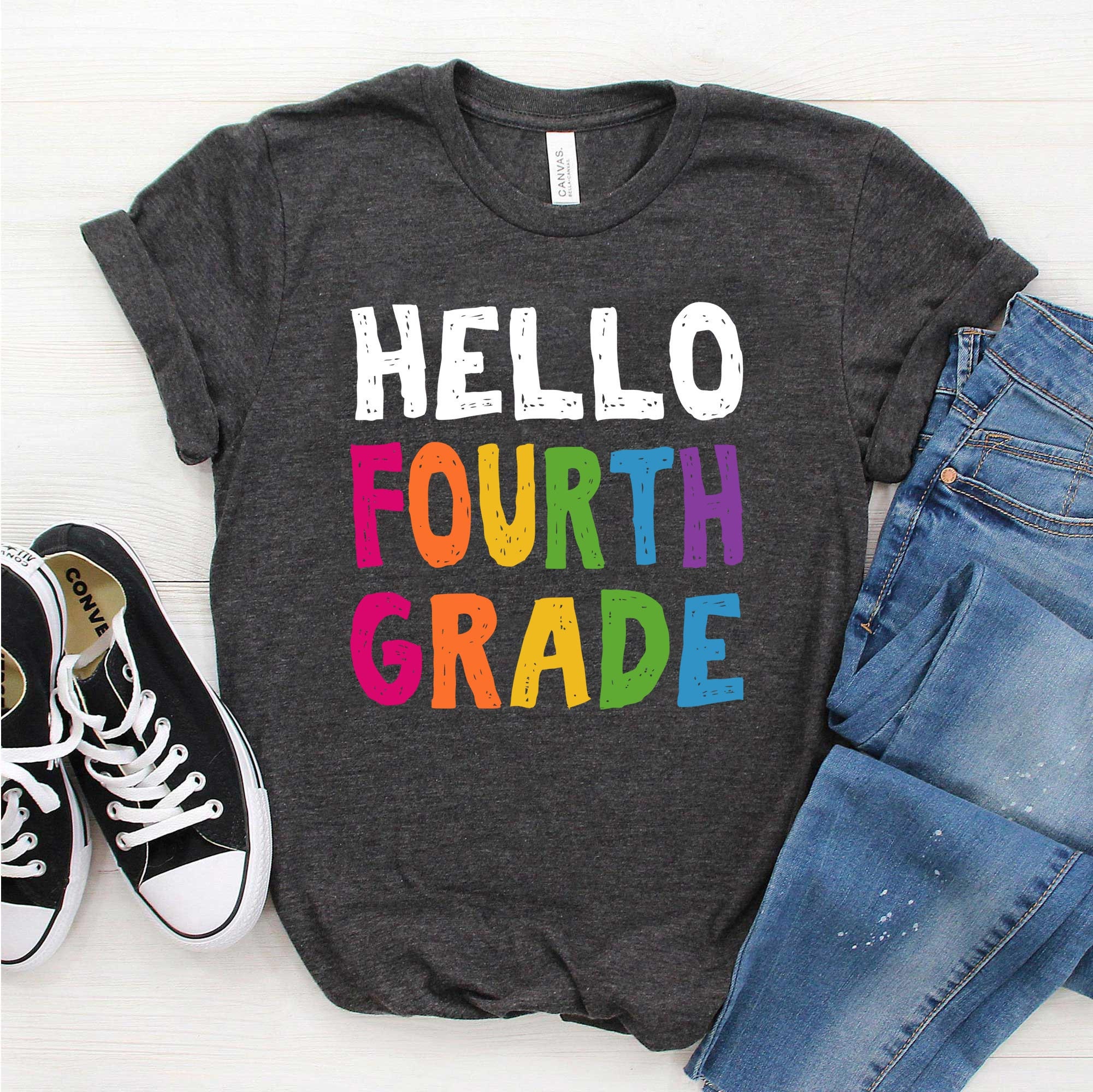 Hello Fourth Grade Shirt 4th Grade Shirt Teacher Shirt Etsy