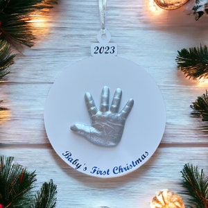 Baby&#39;s first Christmas ornament hand casting kit DIY, personalized newborn ornament, casting handprint kit, custom New Baby Ornament 2024