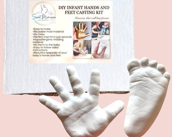 Baby hand and feet casting, DIY casting kit, footprint, baby imprint, baby hand, baby foot, baby shower gift, gift for mom, keepsake