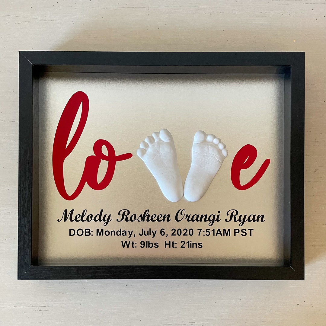 DIY Newborn Feet Casting Kit, Birth Announcement Frame, Baby Birth