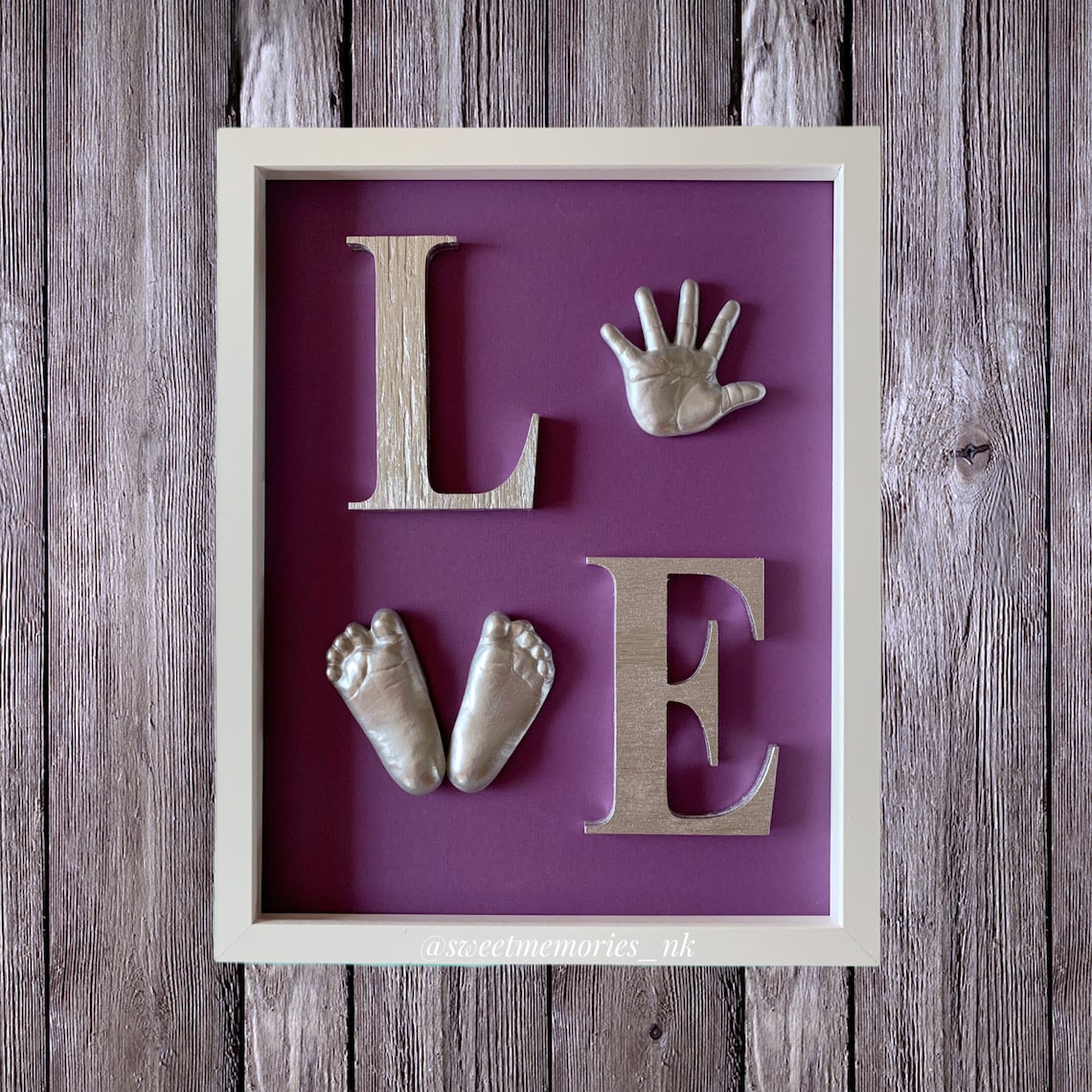 Baby Hand and Feet Casting LOVE Frame Baby Hand Print and Etsy