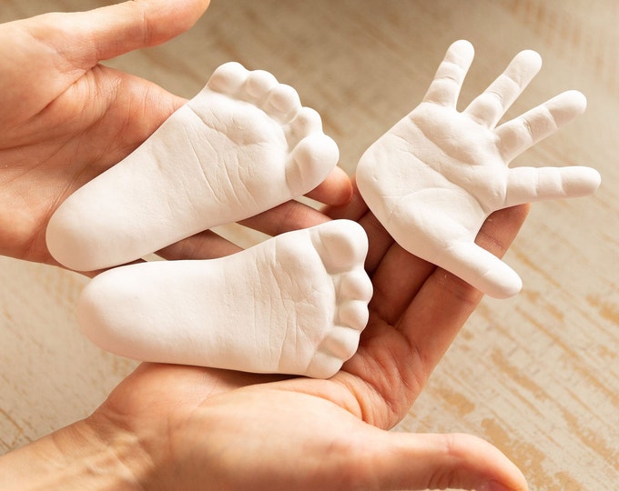 DIY Baby hands and feet casting kit, newborn hand and foot mold, baby handprint and footprint kit, first time mom keepsake, baby shower gift