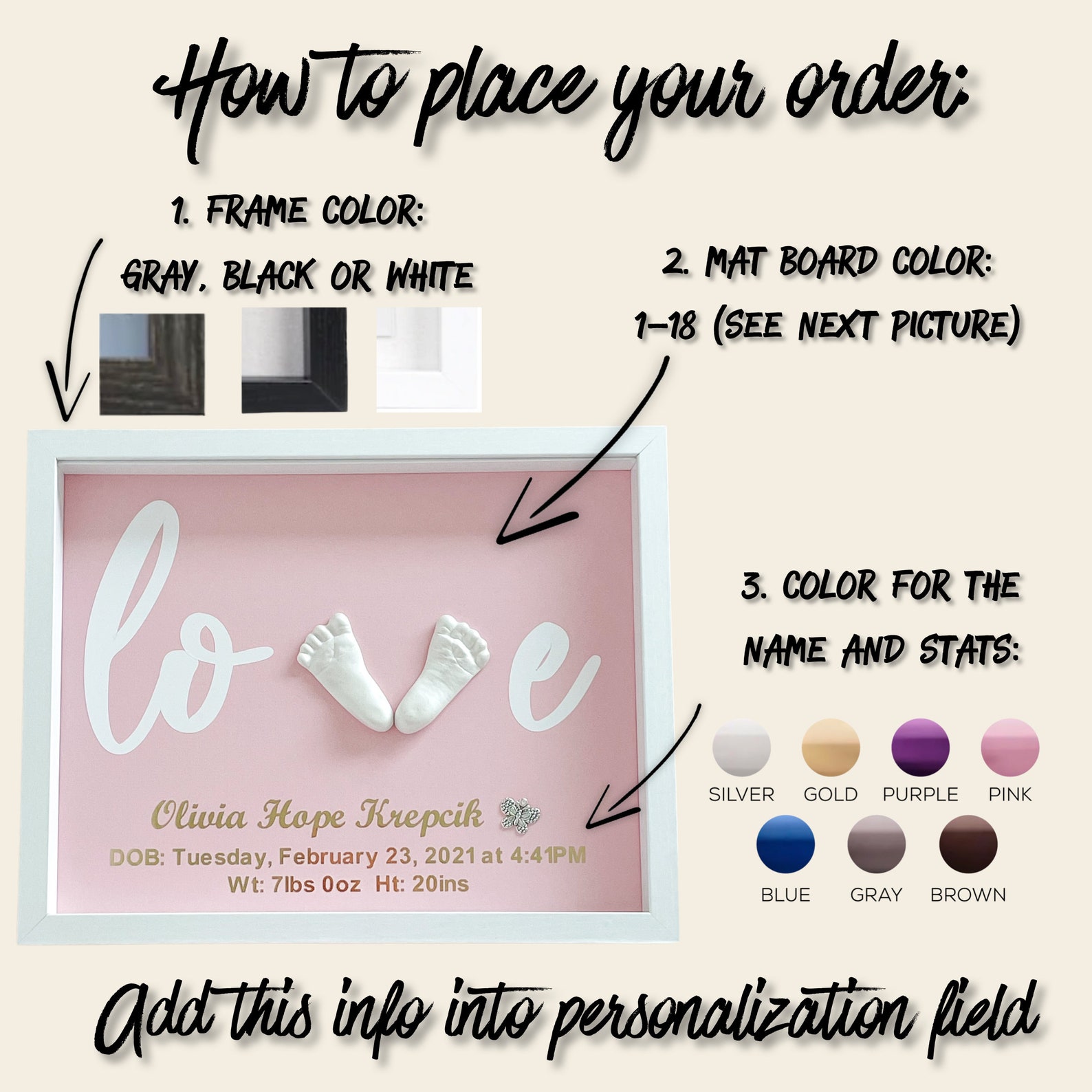 DIY Newborn Feet Casting Kit Birth Announcement Frame Baby Etsy