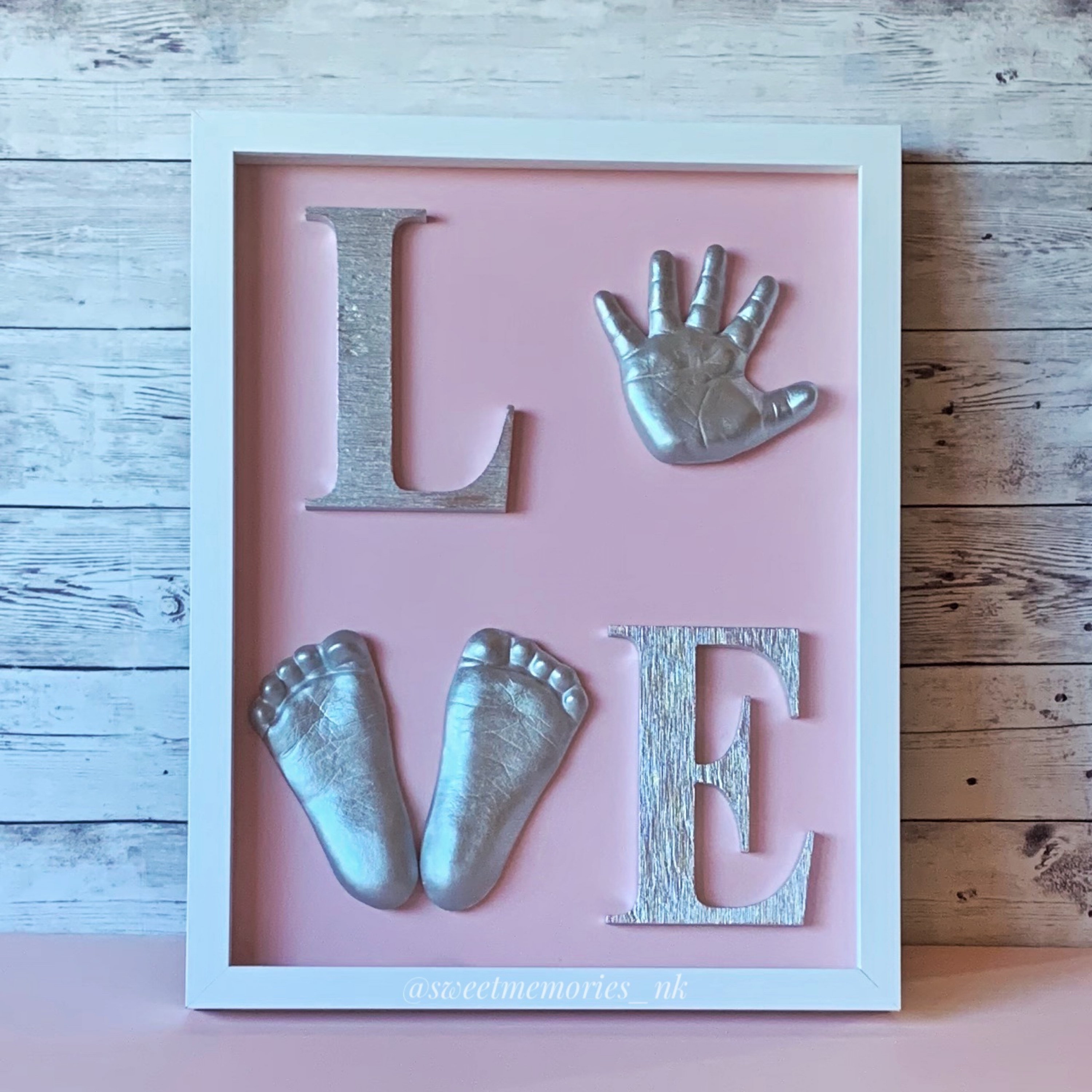 DIY hand and feet casting kit LOVE frame baby hand print and Etsy