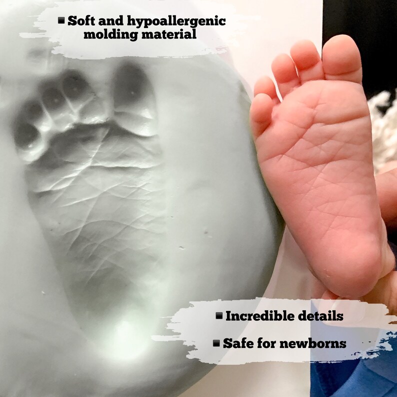 Baby hand and feet casting LOVE wood sign baby hand print Etsy