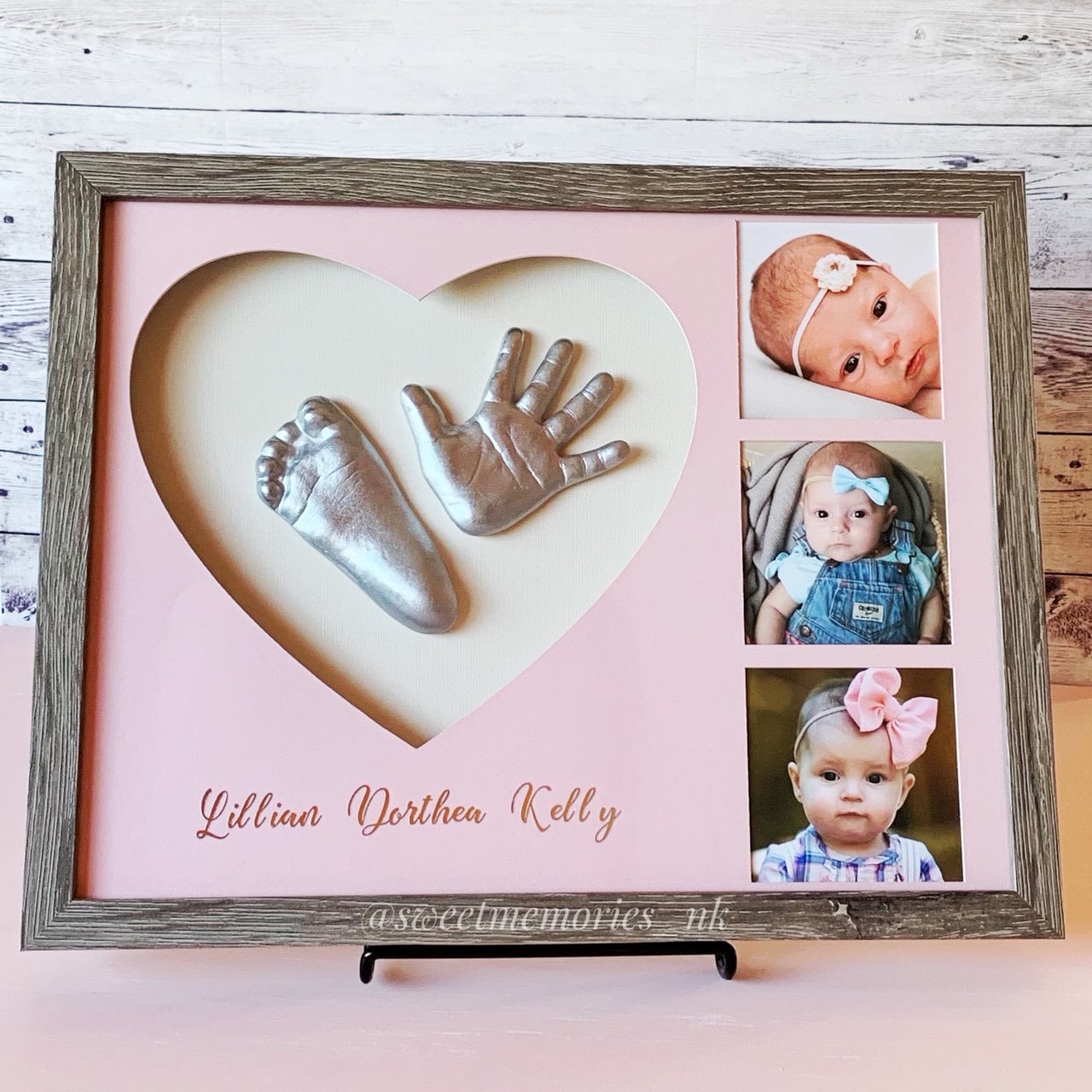 Kit de huellas de bebé: marco de fotos para recién nacidos, kit de yeso  para pies de bebé, regalo perfecto para bebés, regalo superior para niñas,  marcos de fotos para regalos de