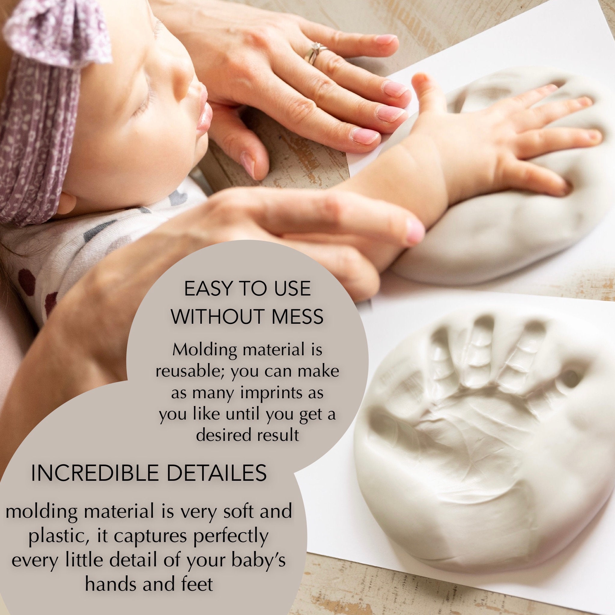 BABY SCULPT ™ - Kit de Moulage d'Empreintes de Pieds et Mains pour Béb – 👶  Parents Sereins