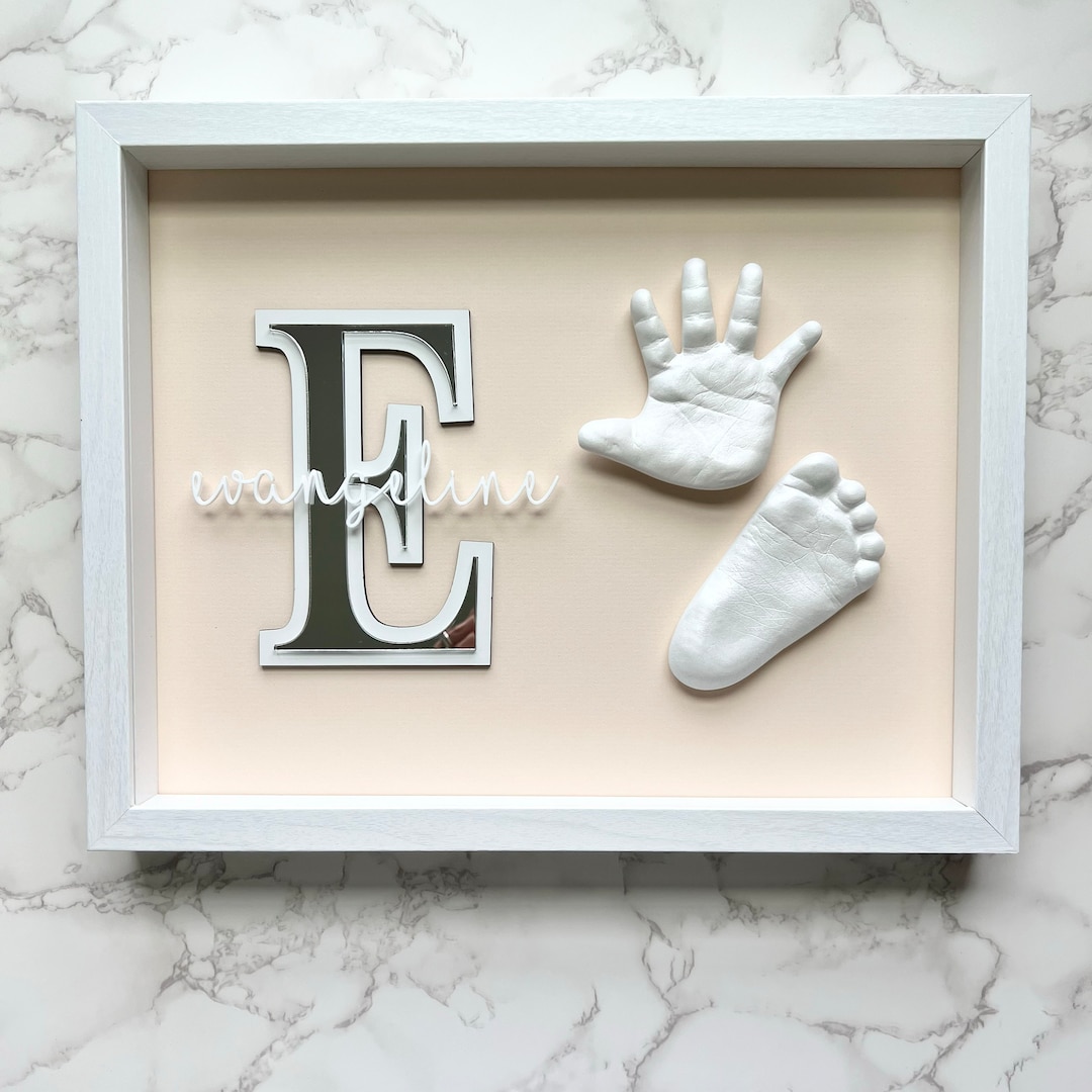 Baby Hand and Feet Casting Kit With a Capital Letter, Baby Handprint and Footprint, Nursery