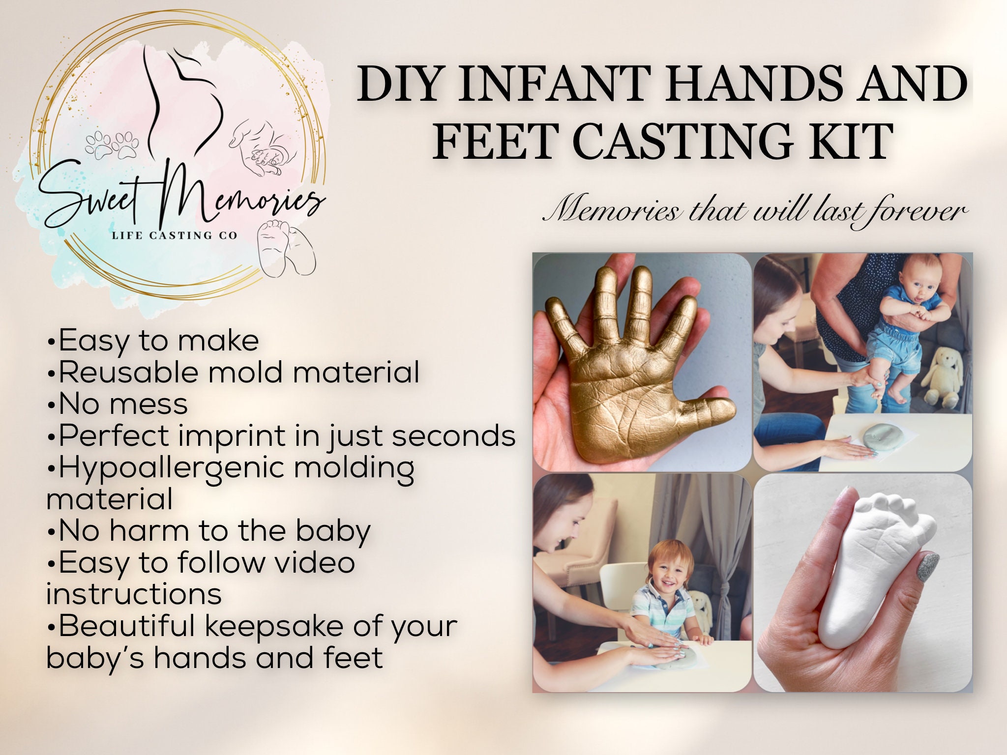 BABY SCULPT ™ - Kit de Moulage d'Empreintes de Pieds et Mains pour Béb – 👶  Parents Sereins