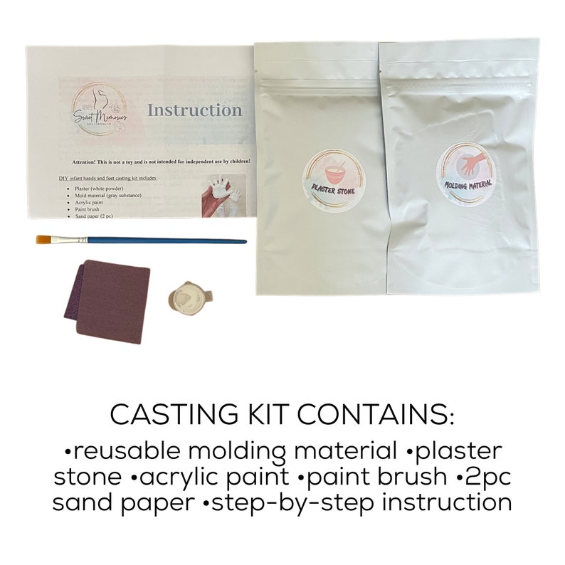 DIY Newborn Feet Casting Kit Birth Announcement Frame Baby Etsy
