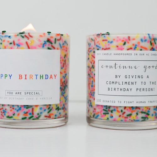 Customizable Happy Birthday Candle Personalize Any Message Etsy