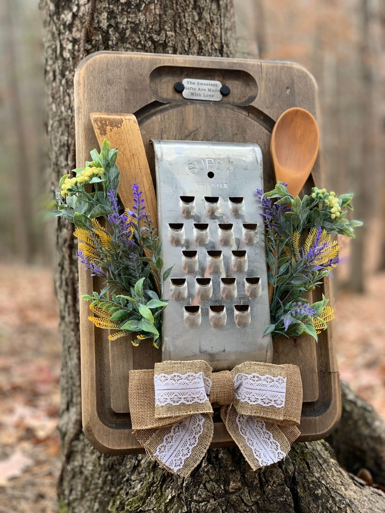 Reclaimed Made with Love Cutting Board wall hanging with Etsy