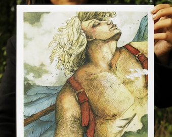 STUDIO SALE! On The Wings of Icarus | A3 Fantasy Art Print
