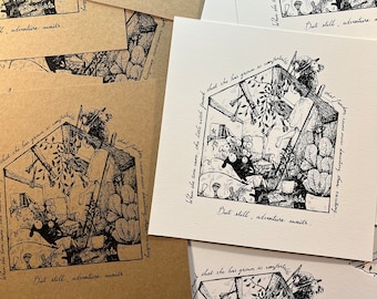L'avventura attende / Illustrazione con penna e inchiostro / Stampa