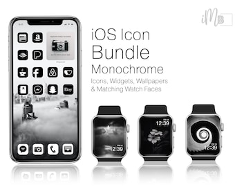 Black & White iOS Icons – Monochrome App Theme, Widgets, Wallpapers