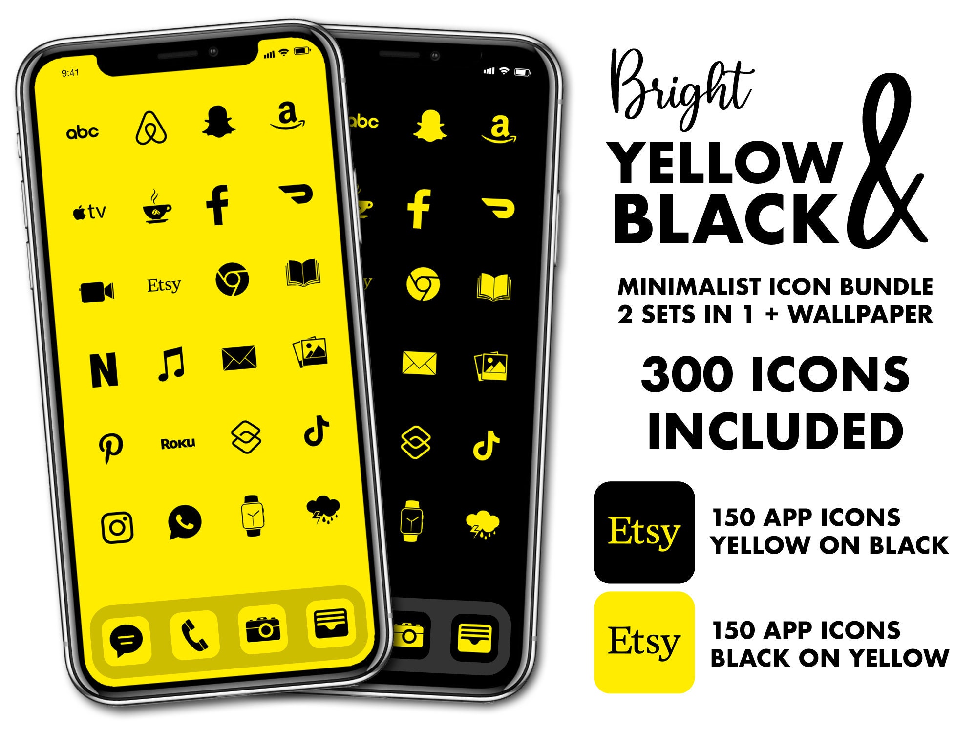 Yellow iOS 14 Icons 150 Yellow iPhone Icons App Icons for Etsy
