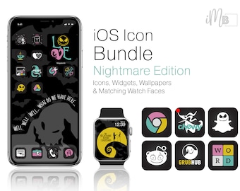 App Icons Christmas Nightmare Halloween Themed iPhone App Pack - 200 App Icons! Jack Apple Icons - iOS App Icon iPhone Theme Aesthetic