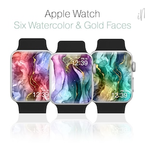 Apple Watch Aquarell Tapete Regenbogen Design Uhr Ästhetik, iOS Watch Theme 6 Aquarell iWatch Gesichter Apple Watch Face Cover Tapeten