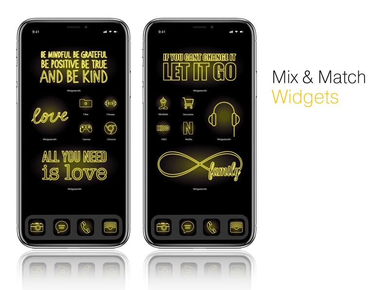 Neon Yellow App Icons Ios Neon Yellow Icon Pack Neon Etsy