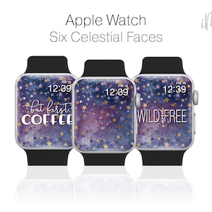 "Aquarell Sterne Apple Watch Face Wallpaper (Digitaler Download)"