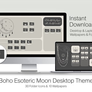 Esoteric Moon Mac Folder Icons Wallpaper Organizer and Folder Icons Windows Desktop Organizer with MacBook Wallpaper & Folder Icons for Mac