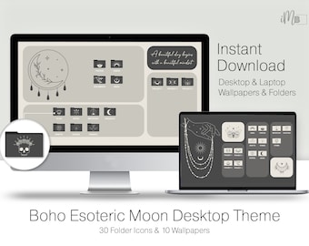 Esoteric Moon Mac Folder Icons Wallpaper Organizer and Folder Icons Windows Desktop Organizer with MacBook Wallpaper & Folder Icons for Mac