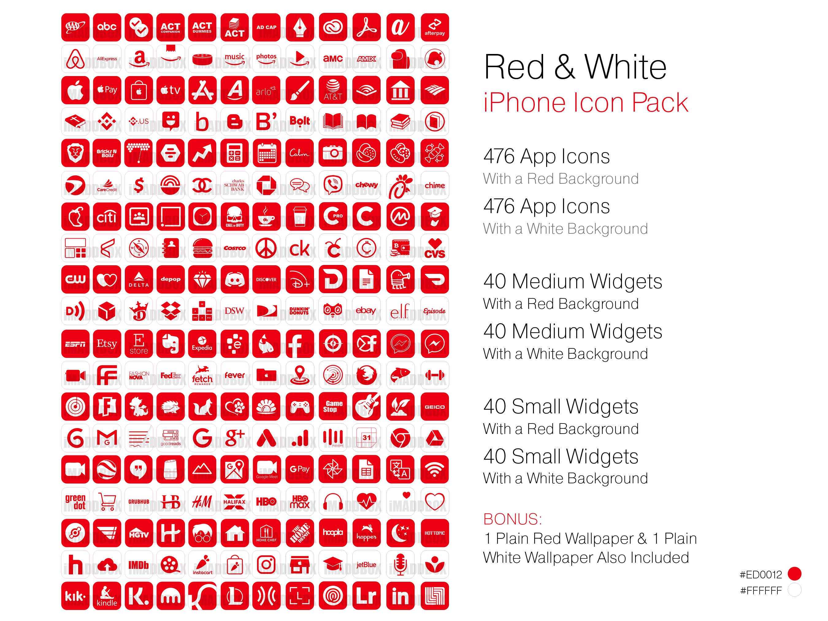 Red Ios App Icons 950 Red Iphone Icons Includes 2 Sets of - Etsy