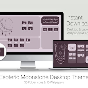 Purple Moonstone Mac Folder Icons Wallpaper Organizer, and Folder Icons Windows Desktop Organizer, MacBook Wallpaper & Folder Icons for Mac