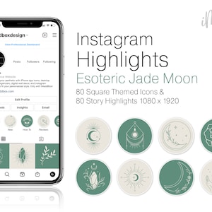Esoteric Moon Instagram Highlight Covers, Boho Icons (Digital Download)