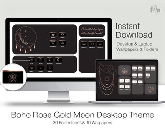 Desktop Folder Icons Rose Gold Wallpaper Organizer and Folder Icons Windows Desktop Organizer MacBook Wallpaper & Folder Icons for Mac