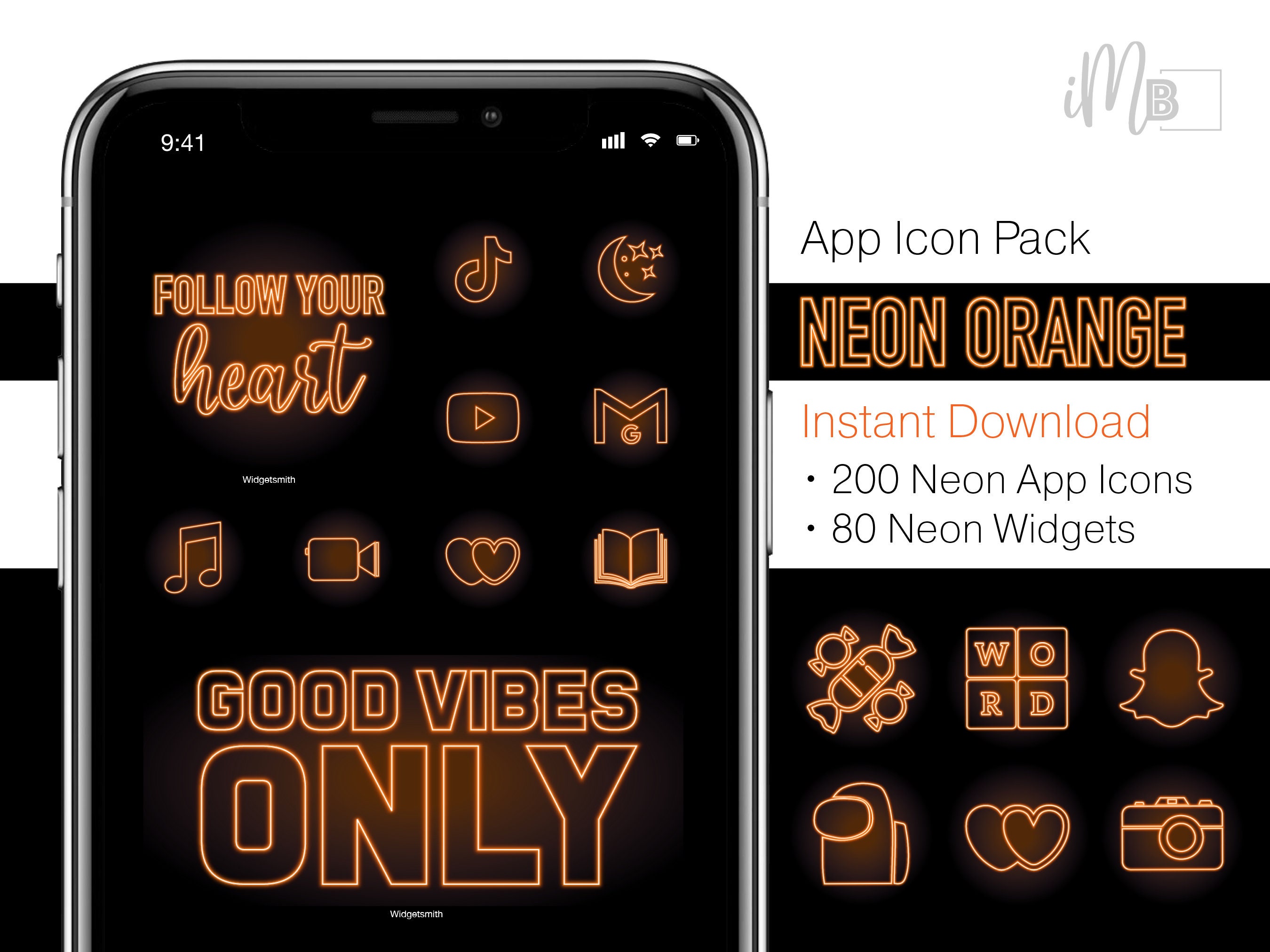 Neon Oranje App Iconen iOS 14 Neon Orange Icon Pack Neon Etsy