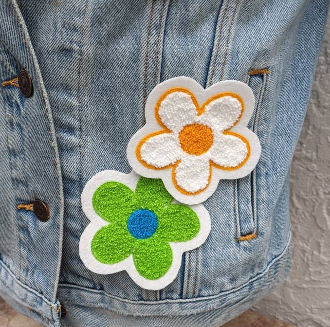 Daisy Chenille Patch Sew on Available in Different Colors - Etsy