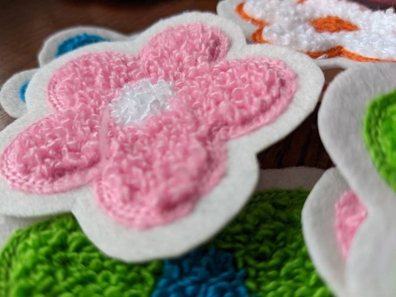 Small Daisy Chenille Patch Sew On Available In Different Colors image 2
