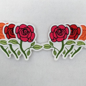 Vintage Style Chainstitch Rose Patch - Available in Different Colors - Sew On