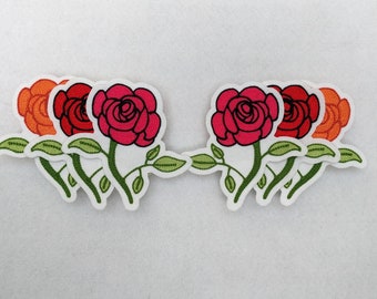 Vintage Style Kettenstich Rose Patch - erhältlich in verschiedenen Farben - zum aufnähen