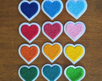Super Cute Small Chenille Heart Patch - Sew On - Available In Different Colors!