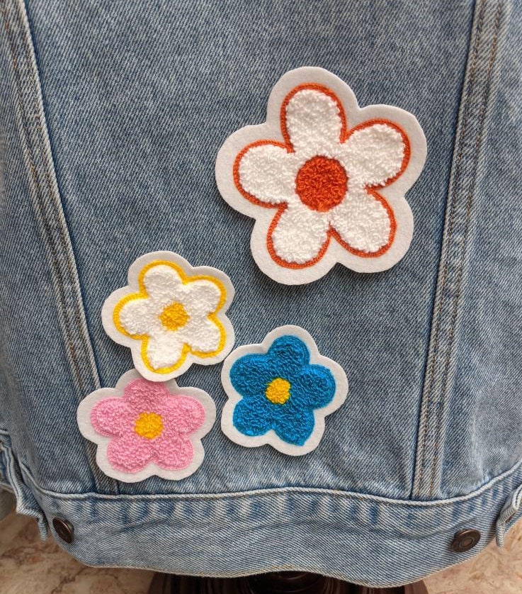 Daisy Chenille Patch Sew on Available in Different Colors - Etsy