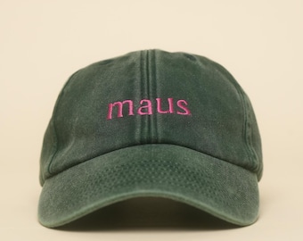 Maus Kappe, Personalisierte Kappe mit Wunschtext, Unisex Kappe, Personalisiertes Geschenk, Geschenk für Freundin, Maus